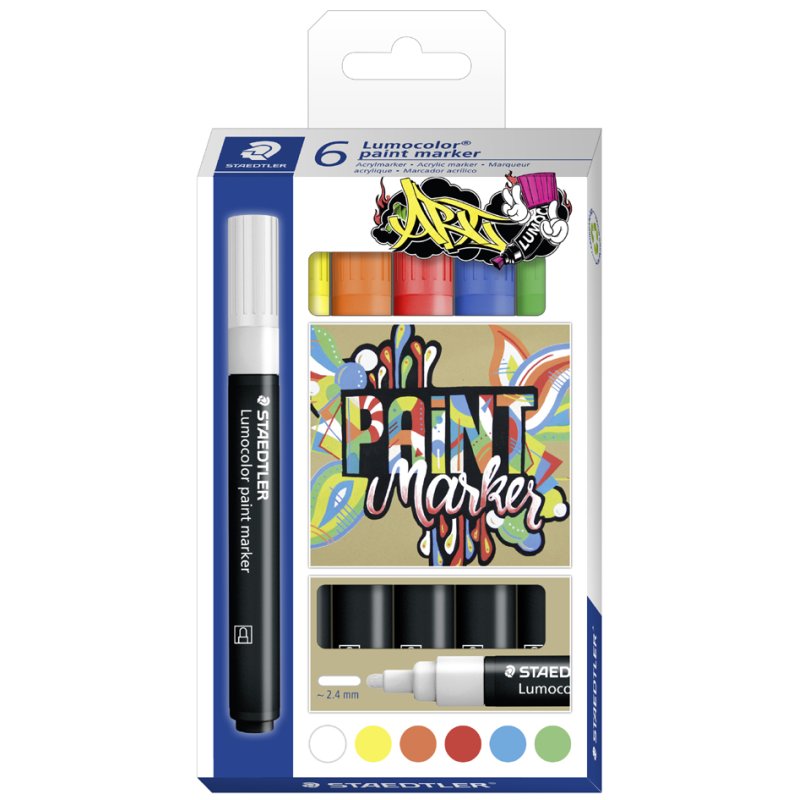 STAEDTLER Lumocolor marqueurs acryliques, encre permanente, 10 pièces, 2,4 mm